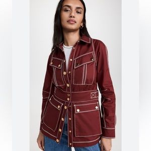 Veronica Beard Keswick Jacket in Deep Brick Red